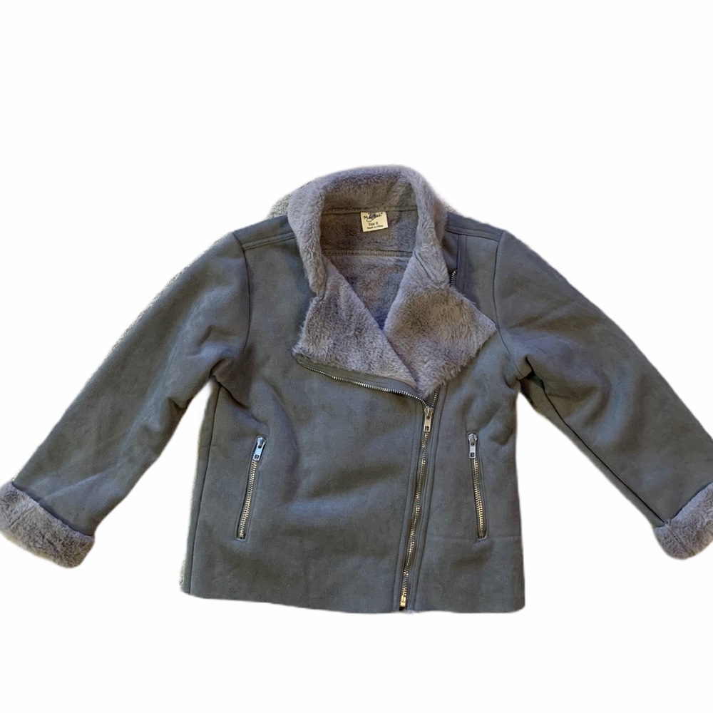 Like new faux suede and fur Moto jacket